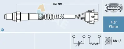 FAE 77209 Oksijen Sensörü Z10xep-Z12xep Corsa-C 9129968 855359 90570968 91202621 9193654 MN135963 MN137944 MN153009 MN153037 MN153038