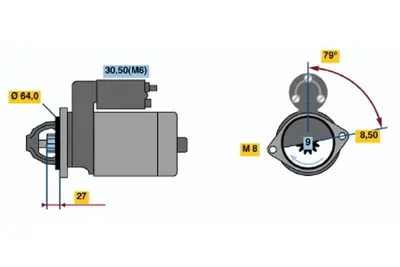 BOSCH 0 001 107 437 Mars Motoru 12v Opel Astra Merıva 1.3 