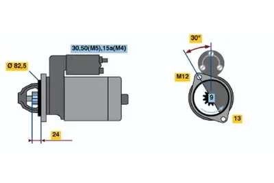 BOSCH 0 001 108 021 Mars Motoru 924  944 924 2.5 S  944 2.5  944 2.5 S  944 2.5 Turbo  944 2.7 