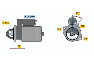 BOSCH 0 001 109 306 Mars Motoru 12v 9 Dıs 2.3kw Iveco Daıly Iıı / Iv 2.3jtd Massıf 3.0jtd Karsan J10 2.3jtd 69502571