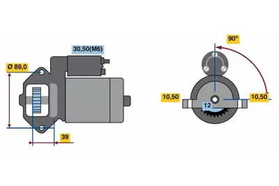 BOSCH 0 001 109 387 Mars Motoru 12v 2kw (12 Dıs) Transıt V347 2.2tdcı / 2.4 Tdcı / 3.2tdcı 06 /> Boxer Iıı Jumper Iıı 22 6C1T11000AF