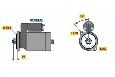 BOSCH 0 001 120 406 Mars Motoru 12v 10 Dıs 1kw 1.4 / 1.6fsı Golf V Vı 03>13 Jetta Iıı 06>14 Polo 02> A1 11>14 A3 04>08 A 2T911023R