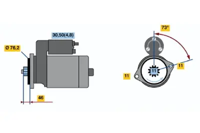 BOSCH 0 001 123 036 Mars Motoru 12v 1.7 Kw 10 Dıs Ccw Passat 2.0d 06> 2E911023L 2E911023LX