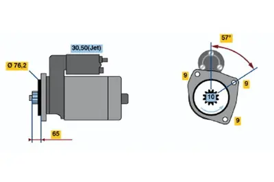 BOSCH 0 001 125 046 Mars Motoru 12v 10 Dıs 1516691R 2B911023MX