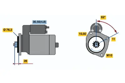 BOSCH 0 001 125 521 Mars Motoru 12v 9dıs 2kw Q7 3.0tdı Quattro 06>10 Cayenne (92a)3.0 D 10> 59911024H 59911024JX 95560410800