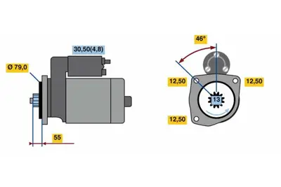 BOSCH 0 001 142 003 Mars Motoru Start Stop 12v 13 Dıs 2.0kw Golf Vı 08> Passat 07>14 Scırocco 08> Audı A1 10> A3 07>13 A 2Z911023R 2Z911023RX