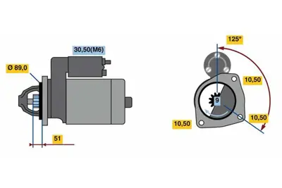 BOSCH 0 001 231 133 Mars Motoru 24v 818 / 816 Bluetec Atego 06> Varıo 810 Dt 96 06 Axor 03> Varıo 815d 01> A0061512203