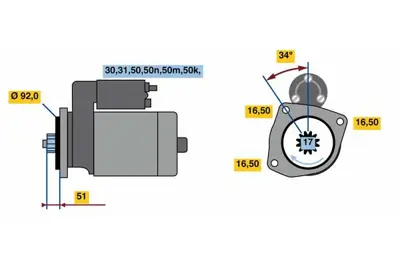 BOSCH 0 001 340 502 Mars Motoru 