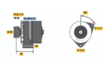 BOSCH 0 120 468 036 Alternator 9564774