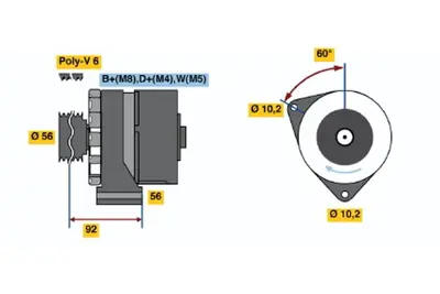 BOSCH 0 120 469 104 Alternator O 405 Gtz 11.1986 02.2001 A0091546602