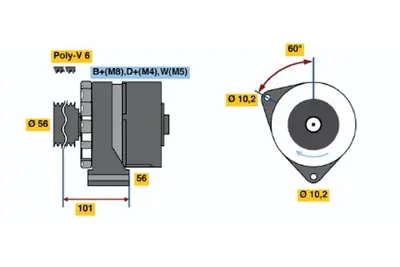 BOSCH 0 120 469 105 Alternator 91546802