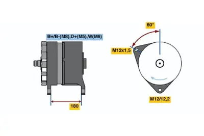 BOSCH 0 120 689 587 Alternator Cıtaro Gran Vıale Tourısmo Travego Integro Iı Conecto Mercedes Benz Omc1400 Mercede A0131547302