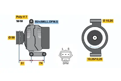 BOSCH 0 124 325 100 Alternator 12v Ford V184 100 A YC1T10300BJ