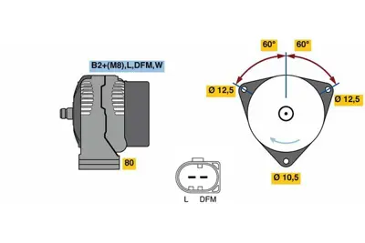 BOSCH 0 124 615 030 Alternator 12v 150a New Holland A0131542602