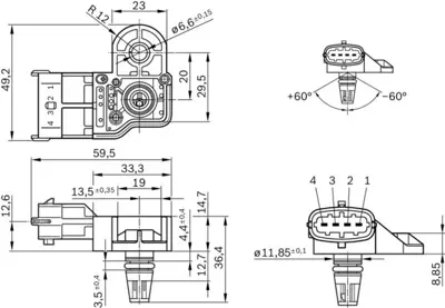 BOSCH 0 281 006 171 Basınç Sensörü Ds-S3-Tf 1859067JA0 8200375080