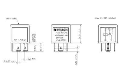 BOSCH 0 332 204 202 Role 24v 20 / 10 Amp. 5 Uclu Sapsız 1100010750 1504951 1519523 332204202 400782 4718222 5430025965 7920100 A0015451005 V03436400