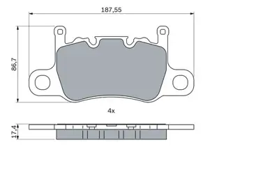 BOSCH 0 986 424 605 Fren Balatası 911  Cayman 911 3.8 Gt3  911 4.0 Gt3 Rs  911 4.0 R  Cayman 3.8 Gt4 99135294881