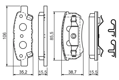 BOSCH 0 986 424 814 Fren Balatası 425390 5191271AB MZ690350