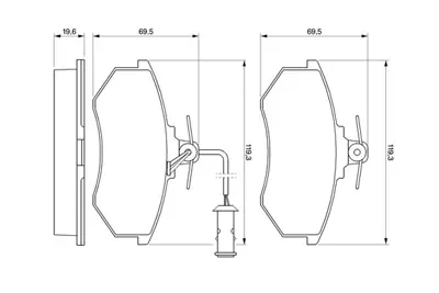 BOSCH 0 986 466 693 Fren Balatasıön Passat B3 88>91 / 80 90 200 76> A4 94> Gdb826 443398151F 663698151E