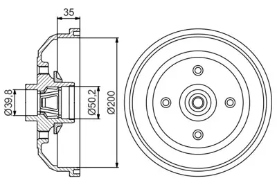 BOSCH 0 986 477 260 Fren Kampanası - [2000 / 840 Mm] Corsa 1.2 I 03.1993 - 08.2000; Corsa 1.0 I 09.1996 - 09.2000; C 90509107