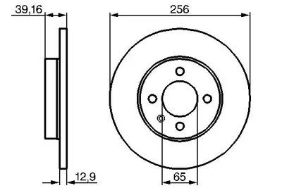 BOSCH 0 986 478 329 Fren Dıskı On Duz 256 4 Vw Caddy 1.9 Sdı 96>03 Golf3 Vento Passat 88>97 357615301