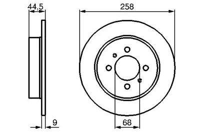 BOSCH 0 986 478 836 Arka Fren Aynası Duz Nıssan Almera 95-00 Sunny 90-96 (258x4) 4320654C01