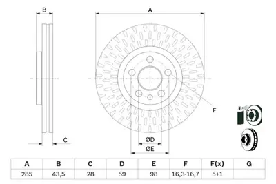 BOSCH 0 986 479 114 Fren Dıskı 4249H7 K1325772080 K1331301080