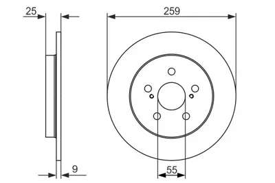 BOSCH 0 986 479 721 Arka Fren Aynası Corolla 07 1.6vvtı-Subaru Trezıa 11 1.3-1.4d 259x30.7x5 4243112310