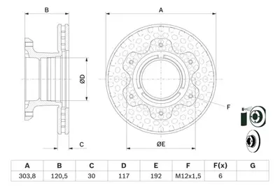 BOSCH 0 986 479 E47 Fren Dıskı Medıo  Varıo Medıo  Varıo 613 D  Varıo 616 D  Varıo 618 D  Varıo 813 D/Da  Varıo 816 D/Da A6684230412