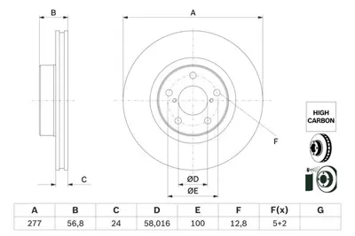 BOSCH 0 986 479 E69 Fren Dıskı 26300AE071