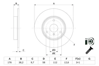 BOSCH 0 986 479 E74 Fren Dıskı A4514210112