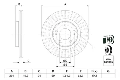 BOSCH 0 986 479 E76 Fren Dıskı MR205215