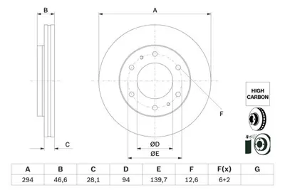 BOSCH 0 986 479 E93 Fren Dıskı 4615A203 K6000611049