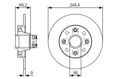 BOSCH 0 986 479 S43 Arka Fren Aynası Adet C4-P207-P307 1.4 16v-1.6 16v-1.6hdı-2.0 16v-2.0 04 424932