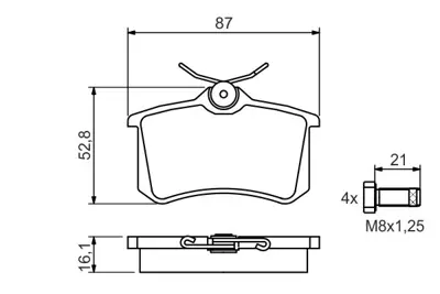 BOSCH 0 986 494 399 Arka Disk Balata P2008-207-208/C3- Iı-Iıı 2018 1631831780 1668247480 3649110 3B0698451 8671016188 JZW698451C YM212M008CA