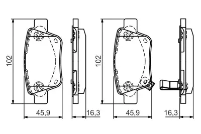 BOSCH 0 986 495 073 Arka Balata Avensıs 1.6-1.8-2.0-2.2 03-08 -Corolla Verso 1.6-1.8-2.0d4d-2.2d4d 04-09 0986tb3072 446605020