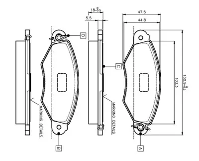 BOSCH 0 986 TB2 043 On Fren Balatası Kangoo 1.9d Kangoo 1.5dcı Xsara 1.4 1.5 P206 425205 425319 7701206811