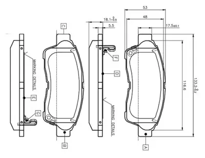 BOSCH 0 986 TB2 222 On Fren Balatası Corolla (92 97) Carına 93 / 97 Rav4 2.0 (94 / 6.00) / (Gdb1143) 0986tb2222 4775705010