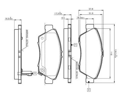 BOSCH 0 986 TB2 232 On Fren Balata Honda Cıvıc 1.6 1992 2000 6450S5AE50