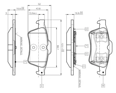 BOSCH 0 986 TB2 410 Arka Fren Balatası Nıssan Prımera P12 03> 10 Laguna Iı Latıtude 11>13 2,0 Dcı Connect 02> Focusıı Fo 44060AV725 7701207996