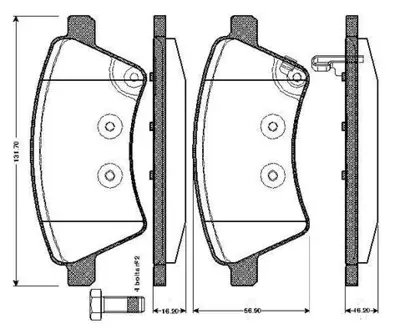 BOSCH 0 986 TB2 936 On Fren Balatası Kangoo Ym 09> Sedıcı 1.6 16v 1.9 D Mtj 06 / 06> Suzukı Sx4 6.06> (Gdb1673) (0 5581079J00000 71750033