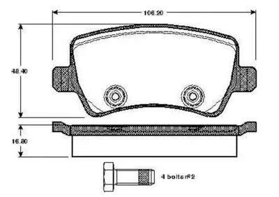 BOSCH 0 986 TB3 004 Arka Fren Balatası Mondeo Iv 07> Galaxy 06> Smax 06> Volvo S80 06> V70 07> 30794554