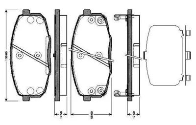 BOSCH 0 986 TB3 041 On Fren Balatası I30 07 12 Ceed 07 12 Carens 02 06 (130*58*18) 581011HA10 581011HA20