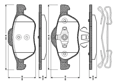 BOSCH 0 986 TB3 067 On Fren Balatası Megane Iı Scenıc 15 Dcı / 1.6 16v 03> Clıo Iıı 2.016v 2.06> (Gdb1687) (0986tb306 7711130086