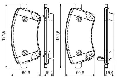 BOSCH 0 986 TB3 156 On Fren Balatası (25184) Ix20 1.4crdı / 1.6 / 1.4 10> Venga 1.4 / 1.6 / 1.4crdı / 1.6crdı 09> 581011PA00