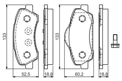 BOSCH 0 986 TB3 158 On Fren Balatası C Elysee 1.2 Vtı / 1.6 Vtı / 1.6hdı 12> 0986494713 1610699280