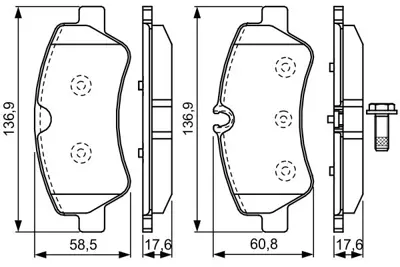 BOSCH 0 986 TB3 202 Arka Fren Balatası Tourneo Custom Transıt Custom 2.2 Tdcı 12 / 12 BK212M008AC