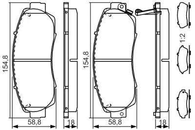 BOSCH 0 986 TB3 218 On Fren Balatası Cıvıc Vııı 1.3 Hıbrıt 10 12 45022TP6A60