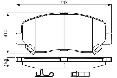 BOSCH 0 986 TB3 222 On Fren Balatası Mazda Cx-5 2012-> KDY93328Z