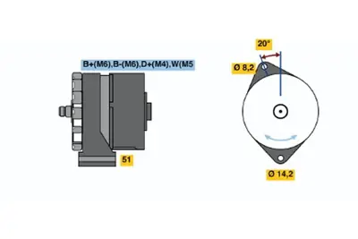 BOSCH 6 033 GB3 014 Alternator 